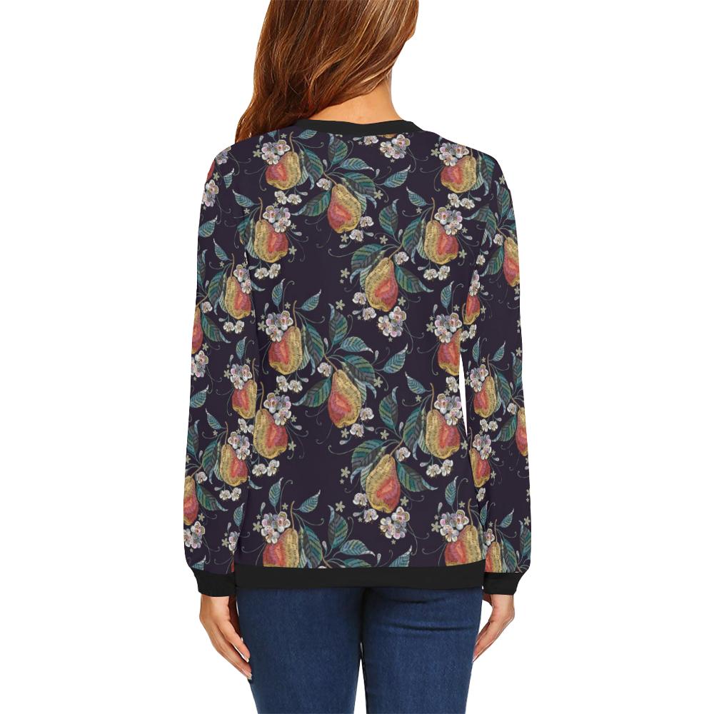 Pear Pattern Print Design PE02 Women Long Sleeve Sweatshirt-JorJune