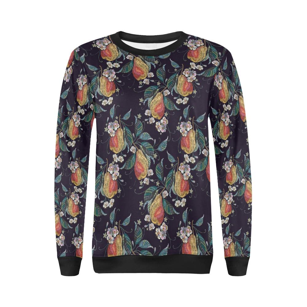 Pear Pattern Print Design PE02 Women Long Sleeve Sweatshirt-JorJune