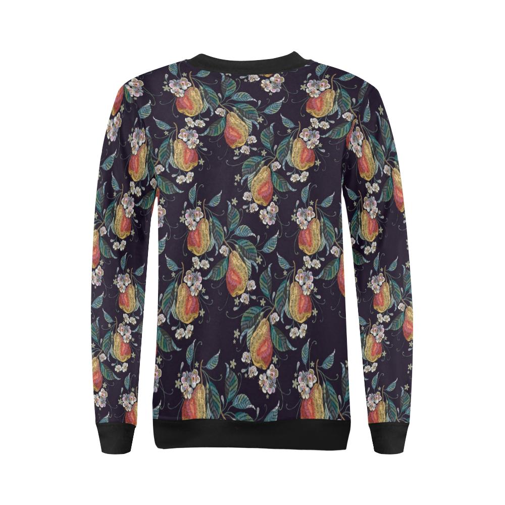 Pear Pattern Print Design PE02 Women Long Sleeve Sweatshirt-JorJune