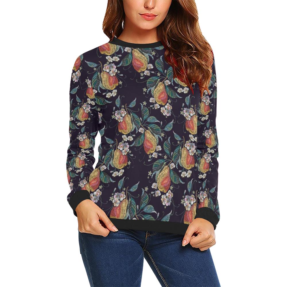 Pear Pattern Print Design PE02 Women Long Sleeve Sweatshirt-JorJune