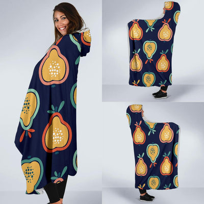 Pear Pattern Print Design PE03 Hooded Blanket-JORJUNE.COM