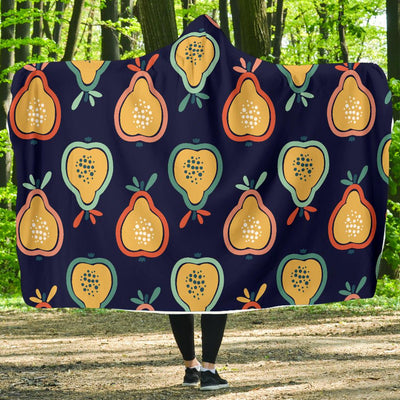 Pear Pattern Print Design PE03 Hooded Blanket-JORJUNE.COM