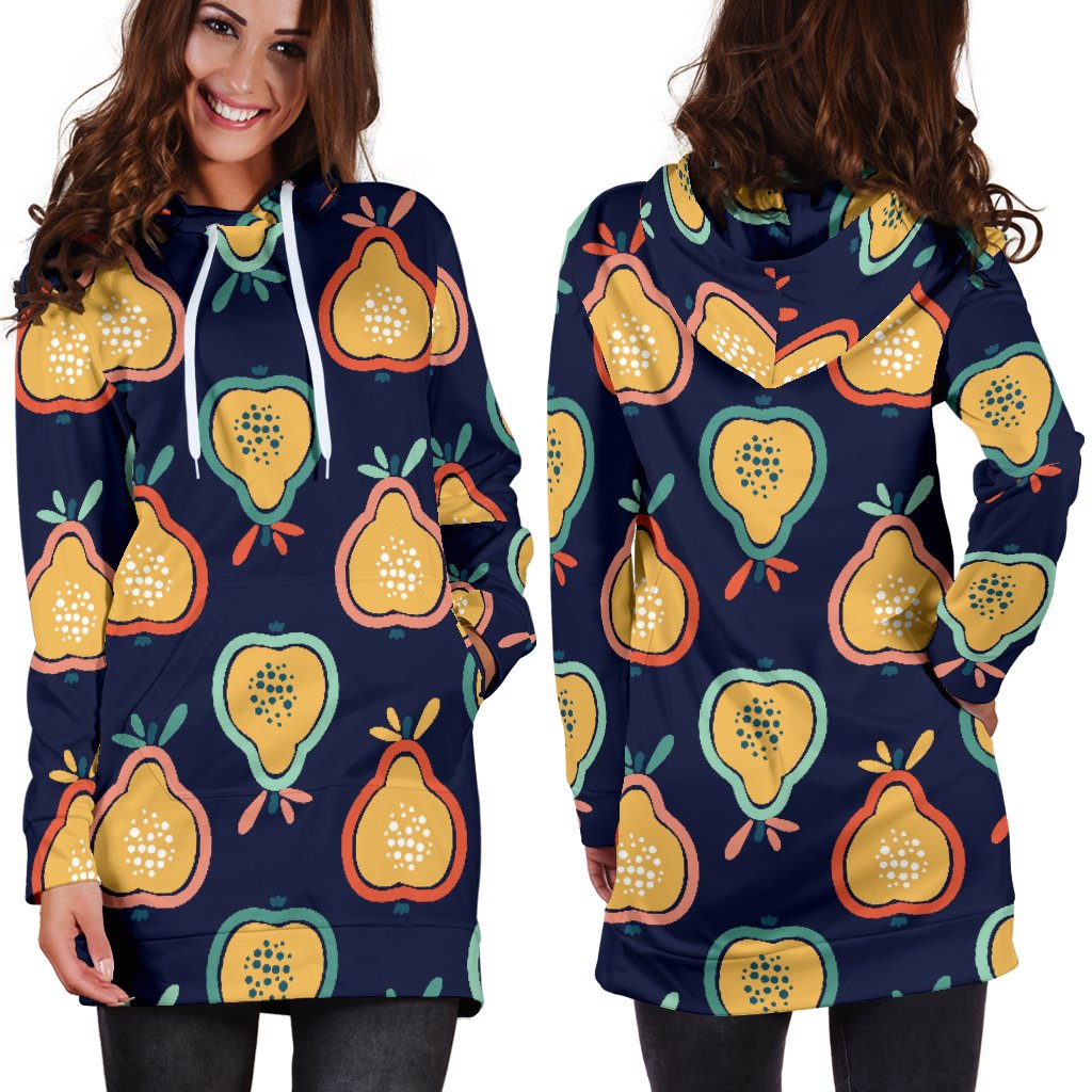 Pear Pattern Print Design PE03 Women Hoodie Dress