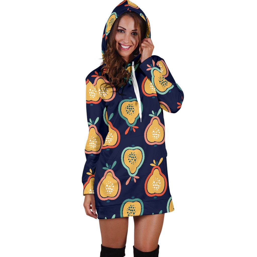Pear Pattern Print Design PE03 Women Hoodie Dress
