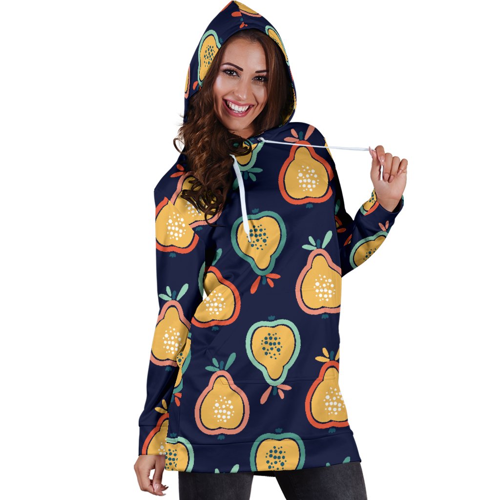 Pear Pattern Print Design PE03 Women Hoodie Dress