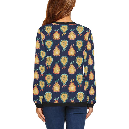 Pear Pattern Print Design PE03 Women Long Sleeve Sweatshirt-JorJune
