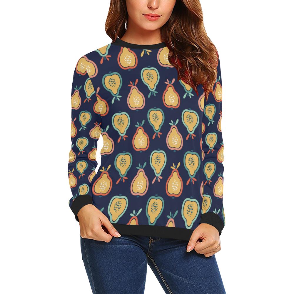 Pear Pattern Print Design PE03 Women Long Sleeve Sweatshirt-JorJune