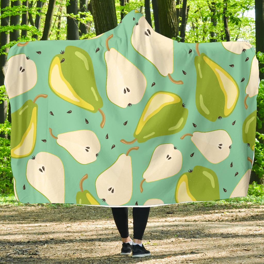 Pear Pattern Print Design PE04 Hooded Blanket-JORJUNE.COM