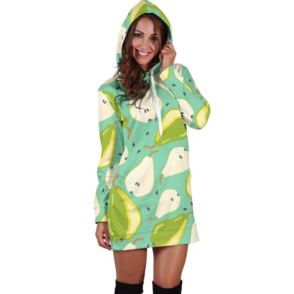 Pear Pattern Print Design PE04 Women Hoodie Dress