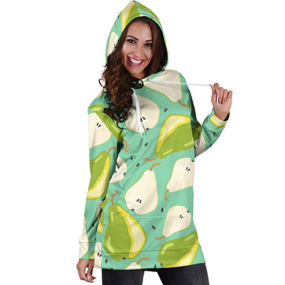 Pear Pattern Print Design PE04 Women Hoodie Dress