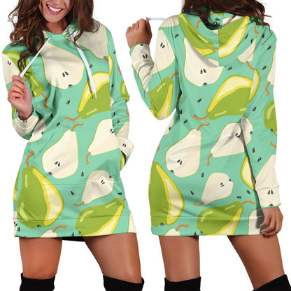 Pear Pattern Print Design PE04 Women Hoodie Dress