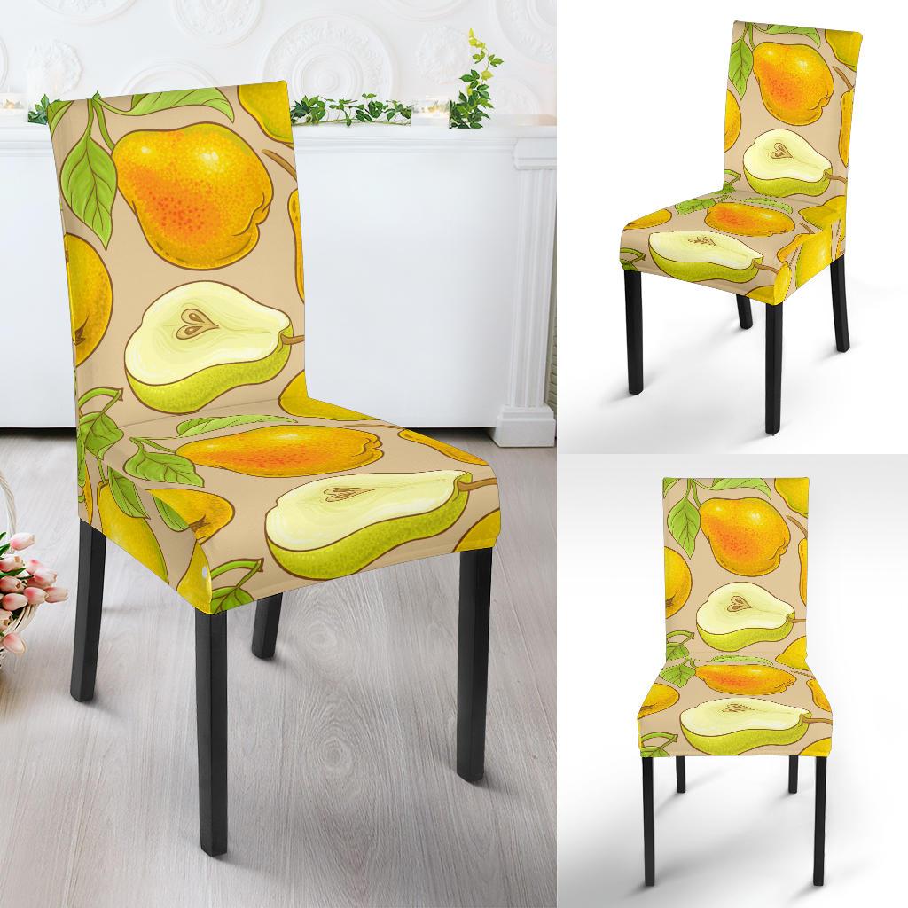 Pear Pattern Print Design PE05 Dining Chair Slipcover-JORJUNE.COM