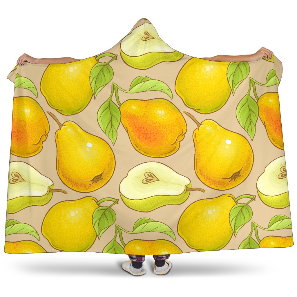 Pear Pattern Print Design PE05 Hooded Blanket-JORJUNE.COM