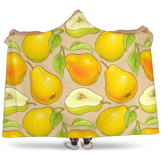 Pear Pattern Print Design PE05 Hooded Blanket-JORJUNE.COM