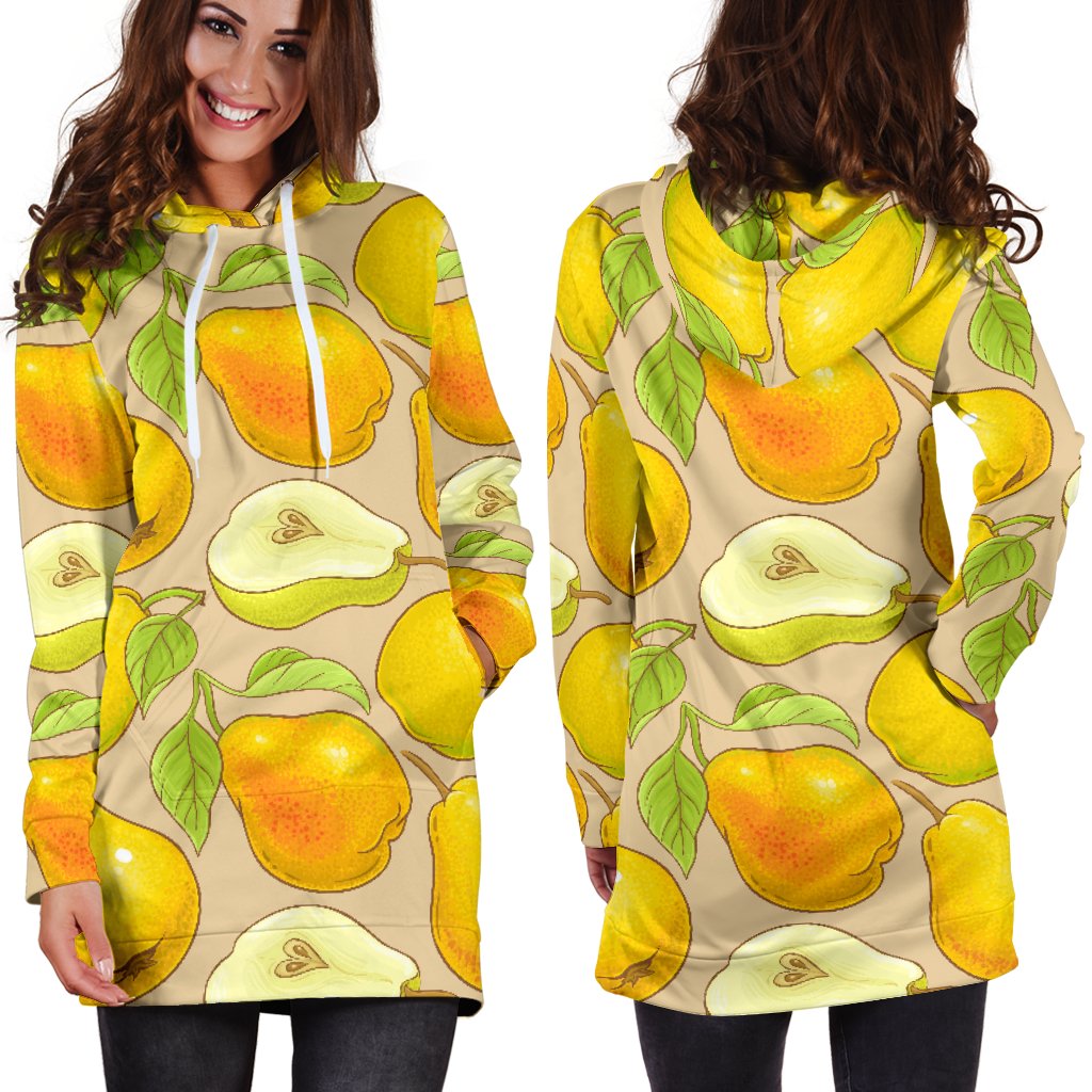 Pear Pattern Print Design PE05 Women Hoodie Dress