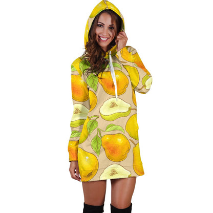 Pear Pattern Print Design PE05 Women Hoodie Dress