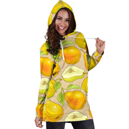 Pear Pattern Print Design PE05 Women Hoodie Dress
