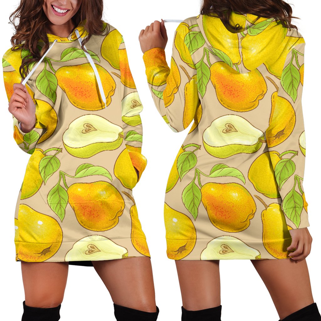 Pear Pattern Print Design PE05 Women Hoodie Dress