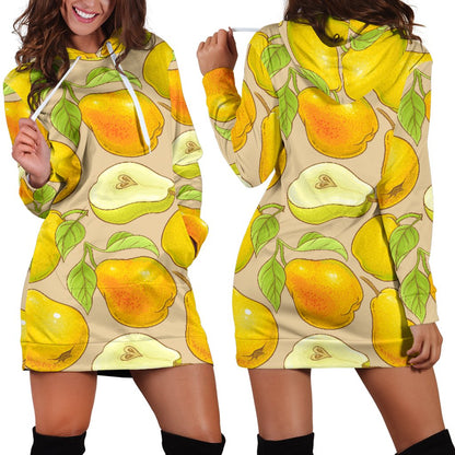 Pear Pattern Print Design PE05 Women Hoodie Dress