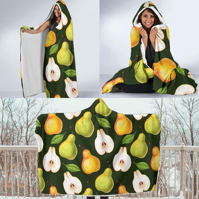 Pear Pattern Print Design PE06 Hooded Blanket-JORJUNE.COM