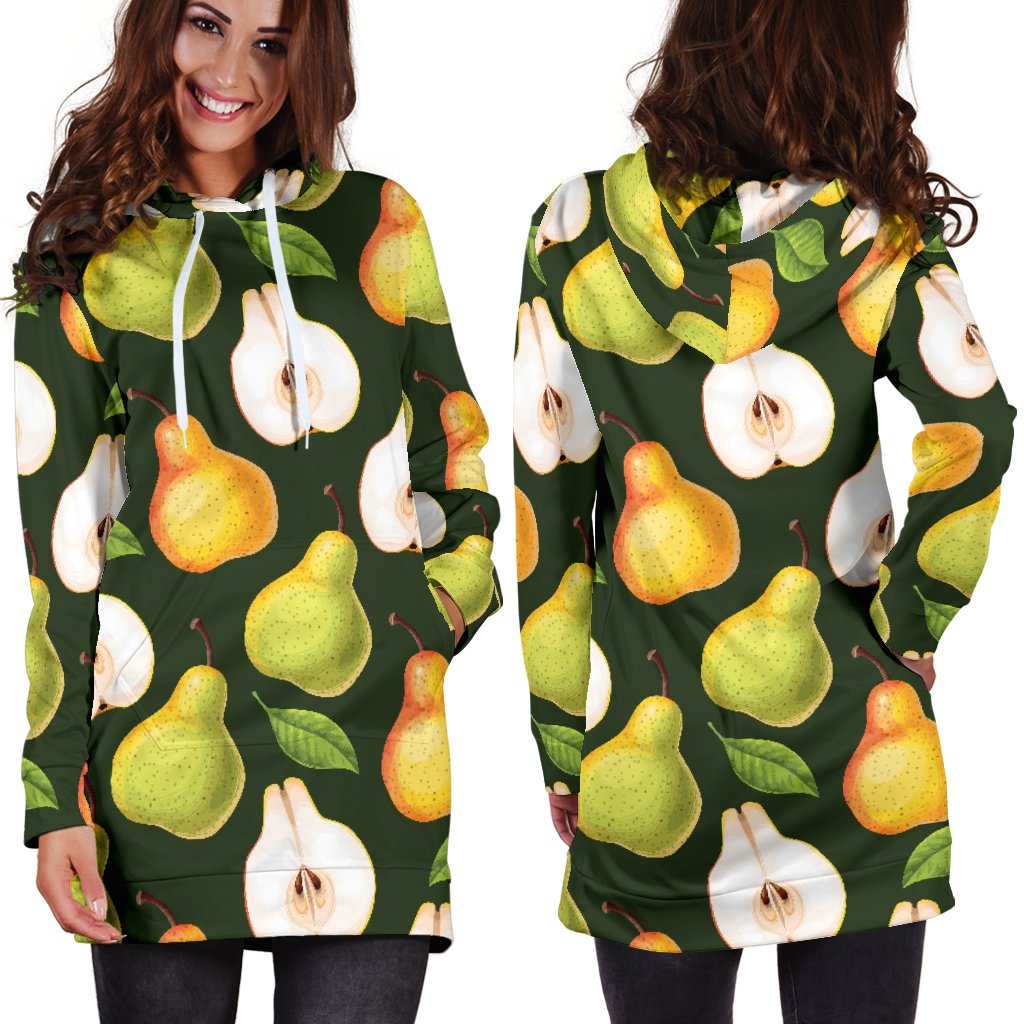 Pear Pattern Print Design PE06 Women Hoodie Dress