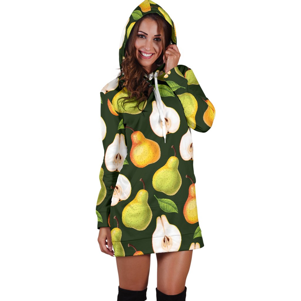 Pear Pattern Print Design PE06 Women Hoodie Dress