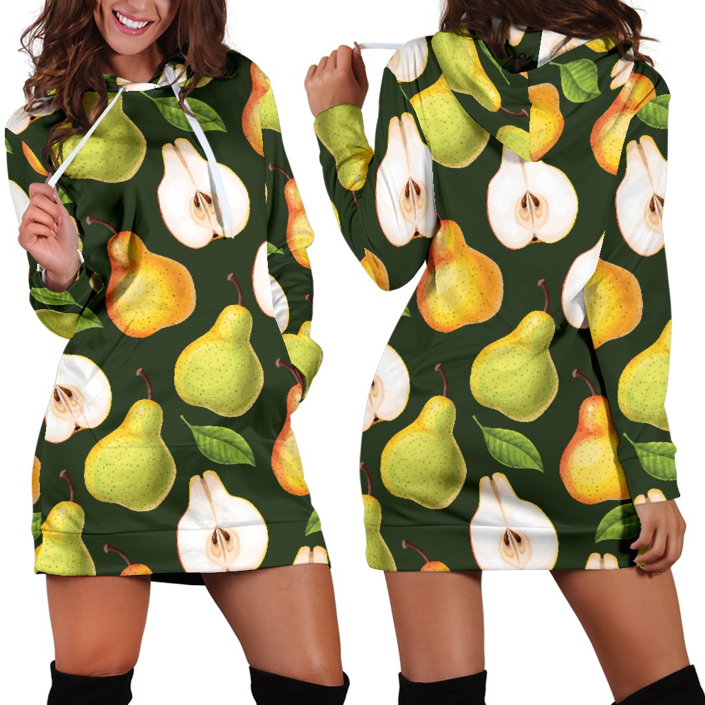 Pear Pattern Print Design PE06 Women Hoodie Dress