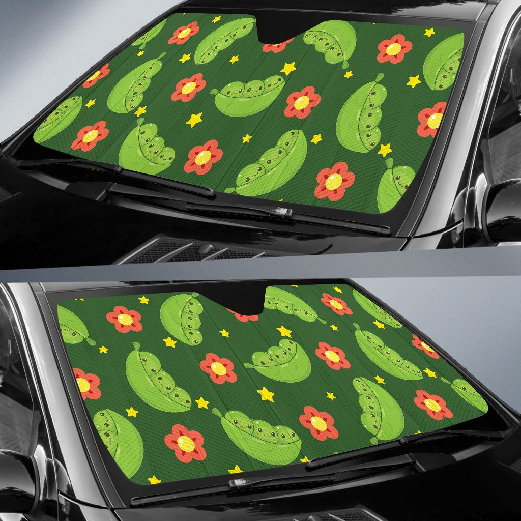 Peas Pattern Print Design A01 Car Sun Shades-JORJUNE.COM