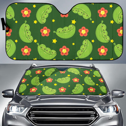 Peas Pattern Print Design A01 Car Sun Shades-JORJUNE.COM