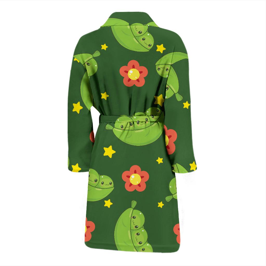Peas Pattern Print Design A01 Men Bathrobe-JORJUNE.COM