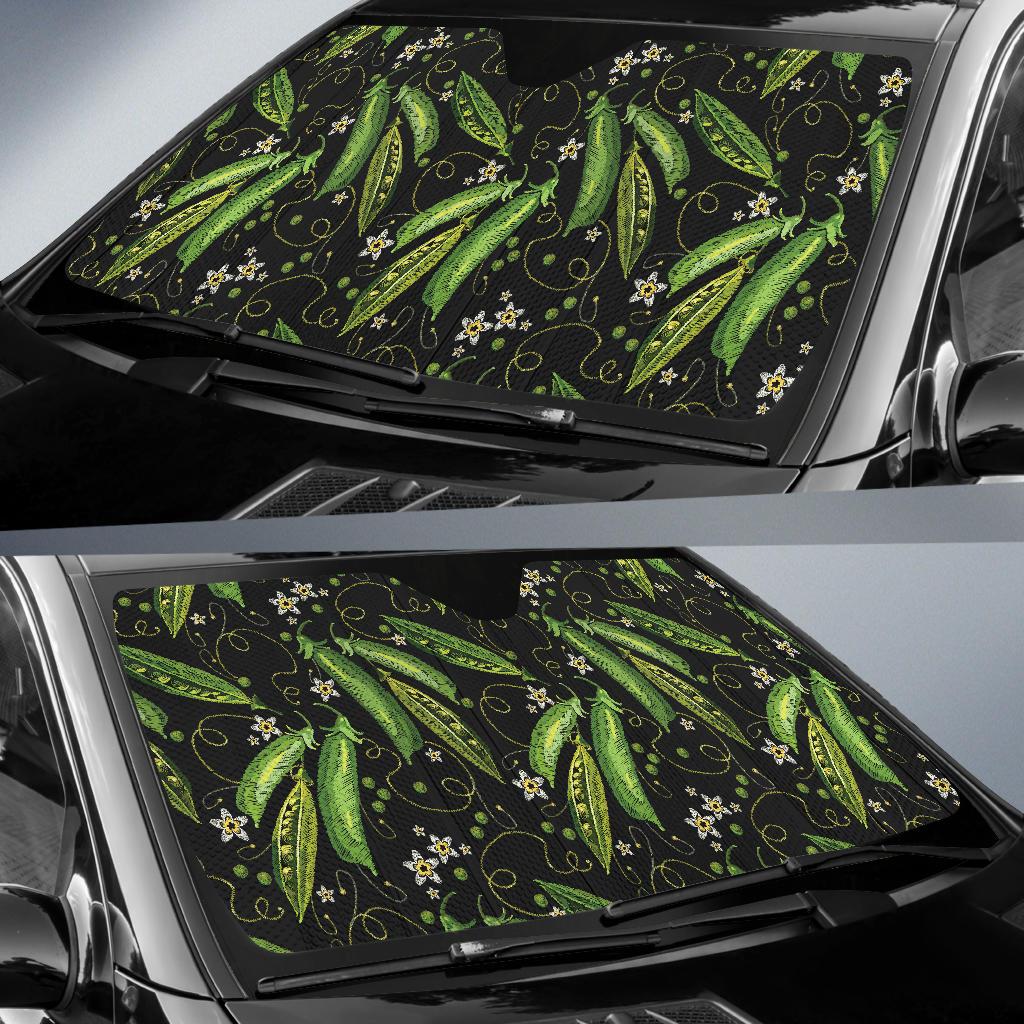 Peas Pattern Print Design A02 Car Sun Shades-JORJUNE.COM