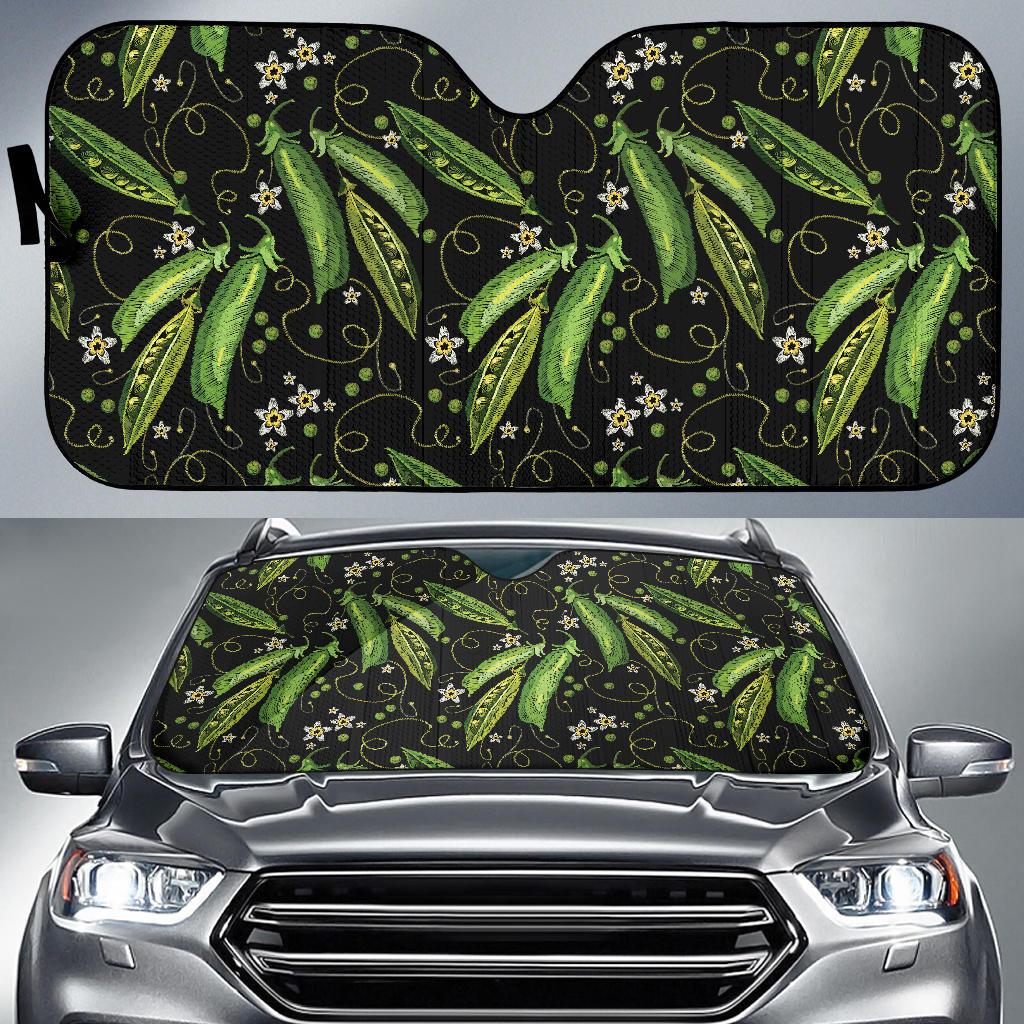 Peas Pattern Print Design A02 Car Sun Shades-JORJUNE.COM