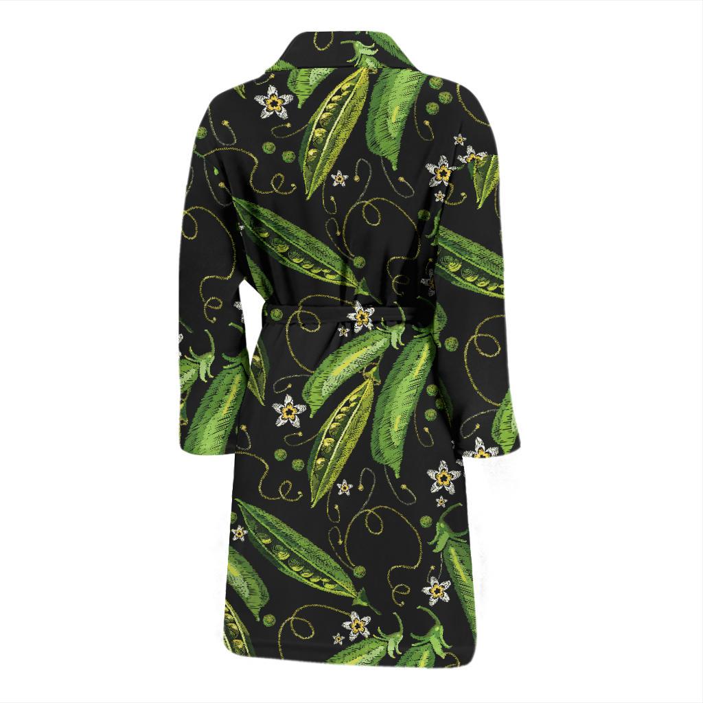 Peas Pattern Print Design A02 Men Bathrobe-JORJUNE.COM