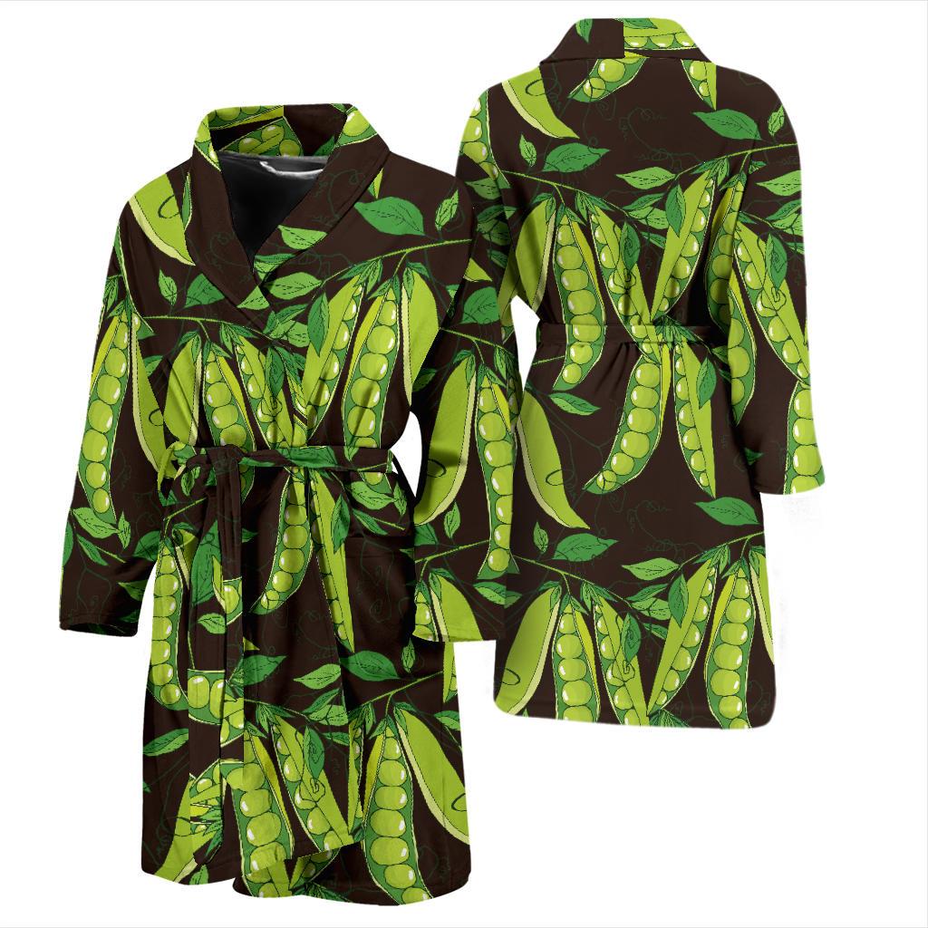 Peas Pattern Print Design A03 Men Bathrobe-JORJUNE.COM