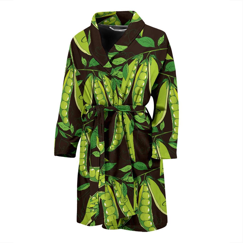 Peas Pattern Print Design A03 Men Bathrobe-JORJUNE.COM