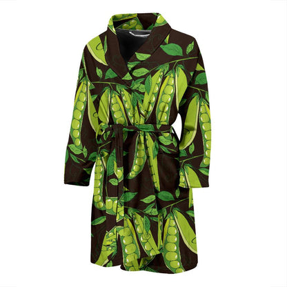 Peas Pattern Print Design A03 Men Bathrobe-JORJUNE.COM