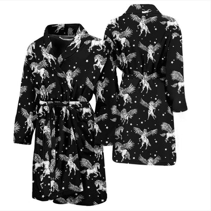 Pegasus Pattern Print Design 01 Men Bathrobe-JORJUNE.COM
