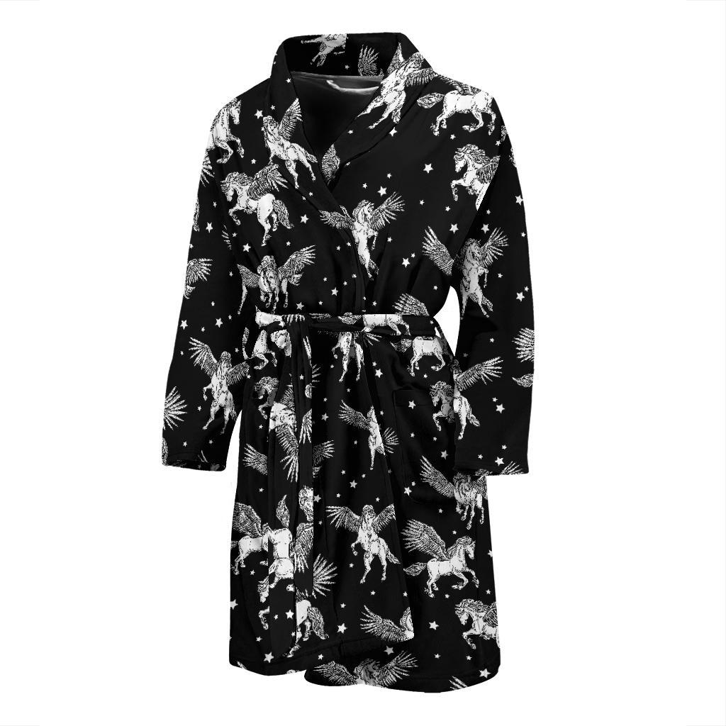 Pegasus Pattern Print Design 01 Men Bathrobe-JORJUNE.COM