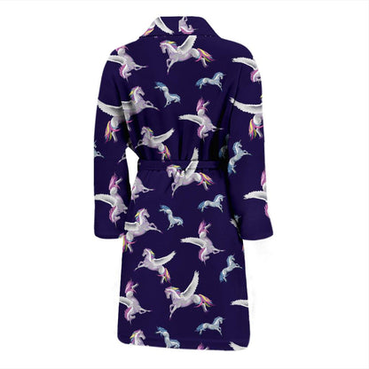 Pegasus Pattern Print Design 02 Men Bathrobe-JORJUNE.COM