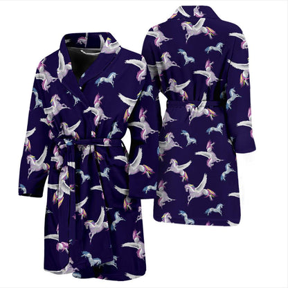 Pegasus Pattern Print Design 02 Men Bathrobe-JORJUNE.COM