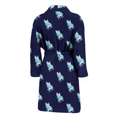 Pegasus Pattern Print Design 03 Men Bathrobe-JORJUNE.COM