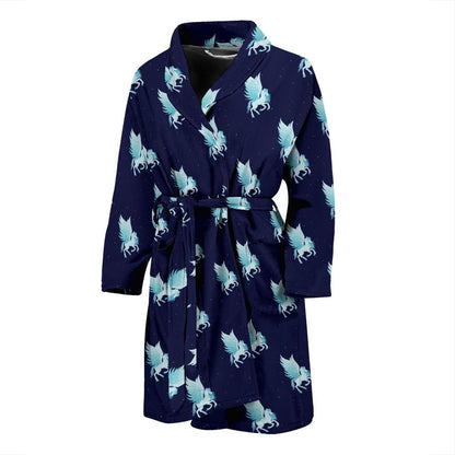 Pegasus Pattern Print Design 03 Men Bathrobe-JORJUNE.COM