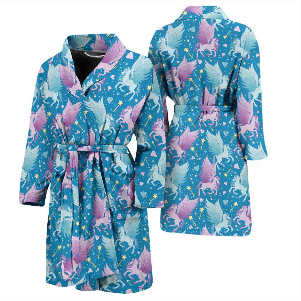 Pegasus Pattern Print Design 04 Men Bathrobe-JORJUNE.COM