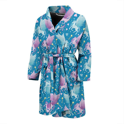 Pegasus Pattern Print Design 04 Men Bathrobe-JORJUNE.COM
