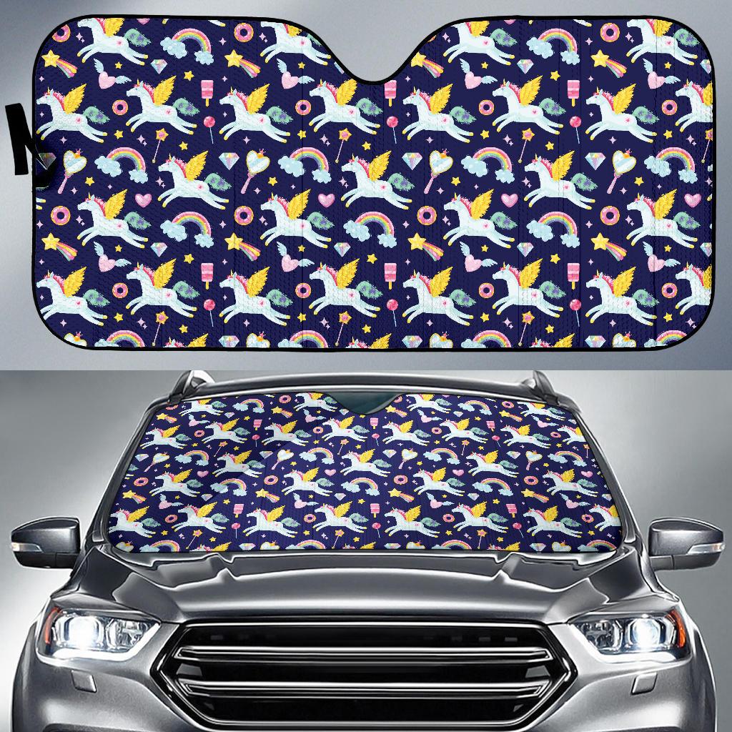 Pegasus Pattern Print Design 05 Car Sun Shades-JORJUNE.COM