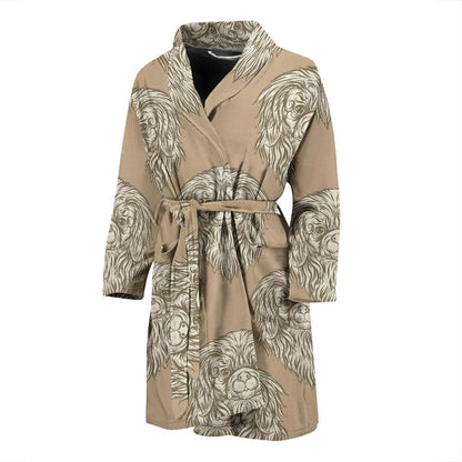 Pekingese Pattern Print Design A01 Men Bathrobe-JORJUNE.COM