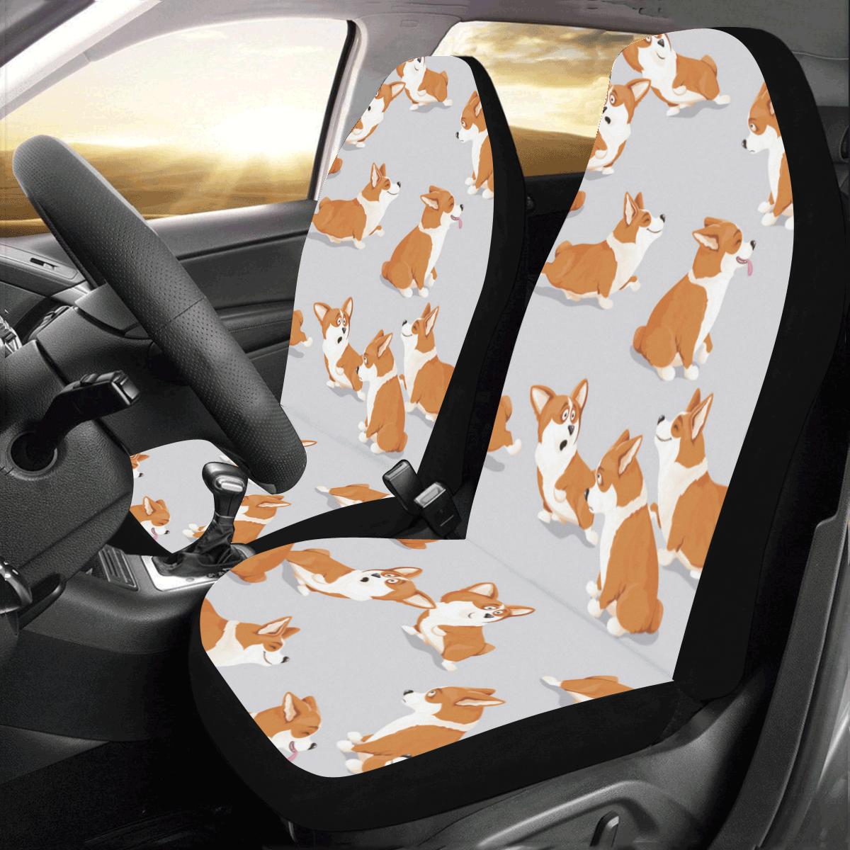 Pembroke Welsh Corgis Pattern Print Design A04 Car Seat Covers (Set of 2)-JORJUNE.COM