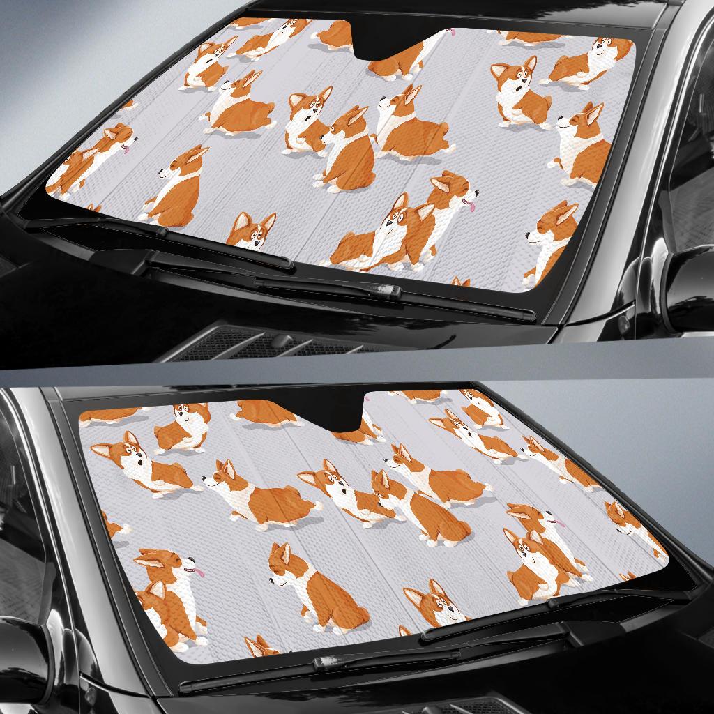 Pembroke Welsh Corgis Pattern Print Design A04 Car Sun Shades-JORJUNE.COM