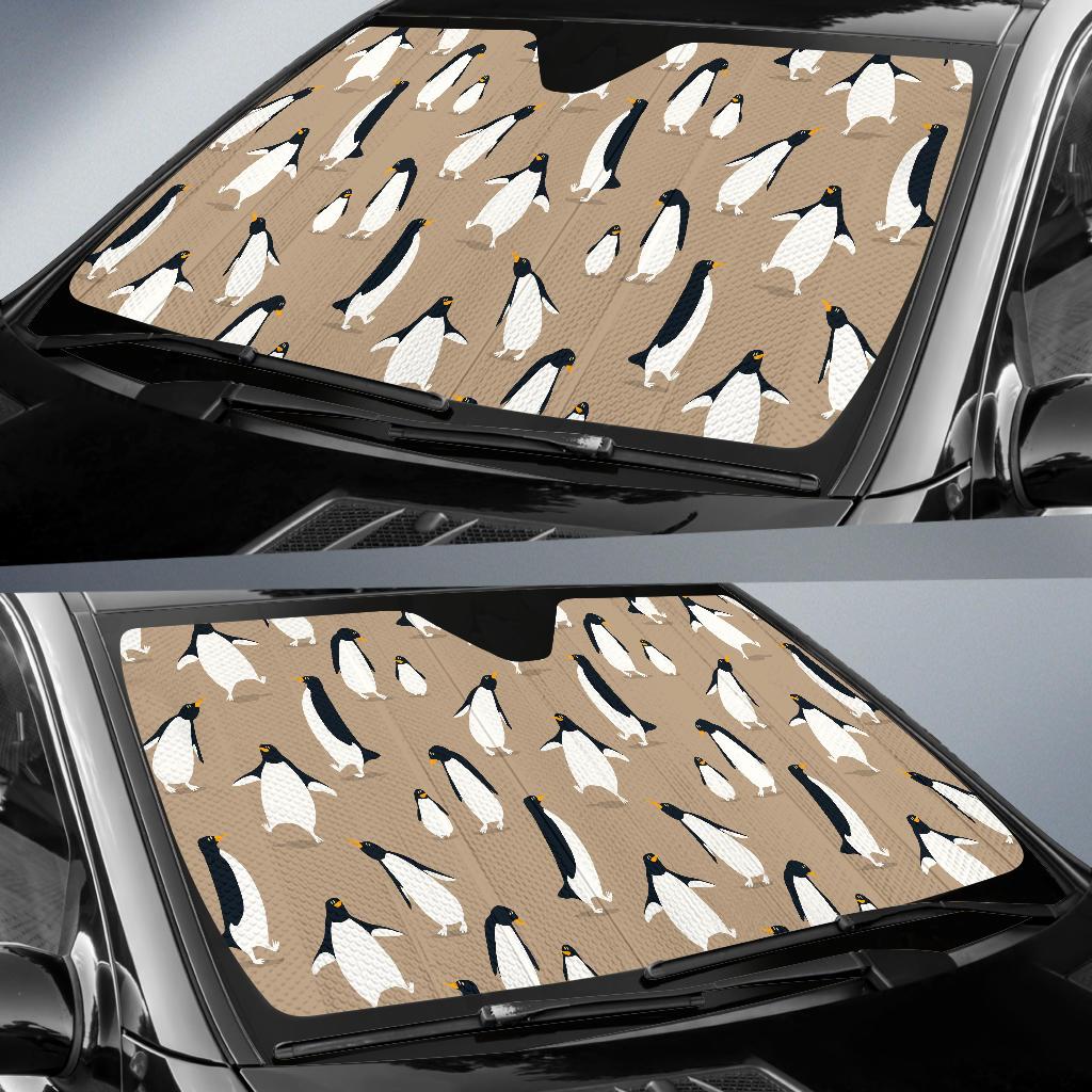 Penguin Pattern Print Design A01 Car Sun Shades-JORJUNE.COM