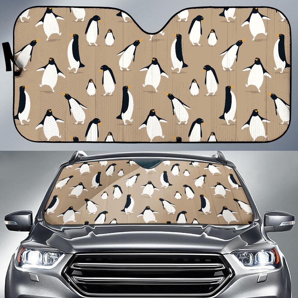 Penguin Pattern Print Design A01 Car Sun Shades-JORJUNE.COM